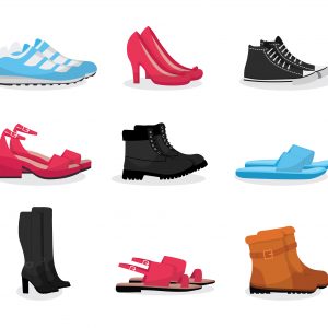 Various Shoe Illustrations Set – Footwear Vector Collection for Fashion & Sale