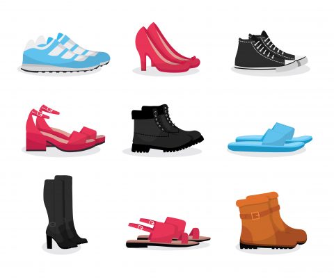 Various Shoe Illustrations Set – Footwear Vector Collection for Fashion & Sale